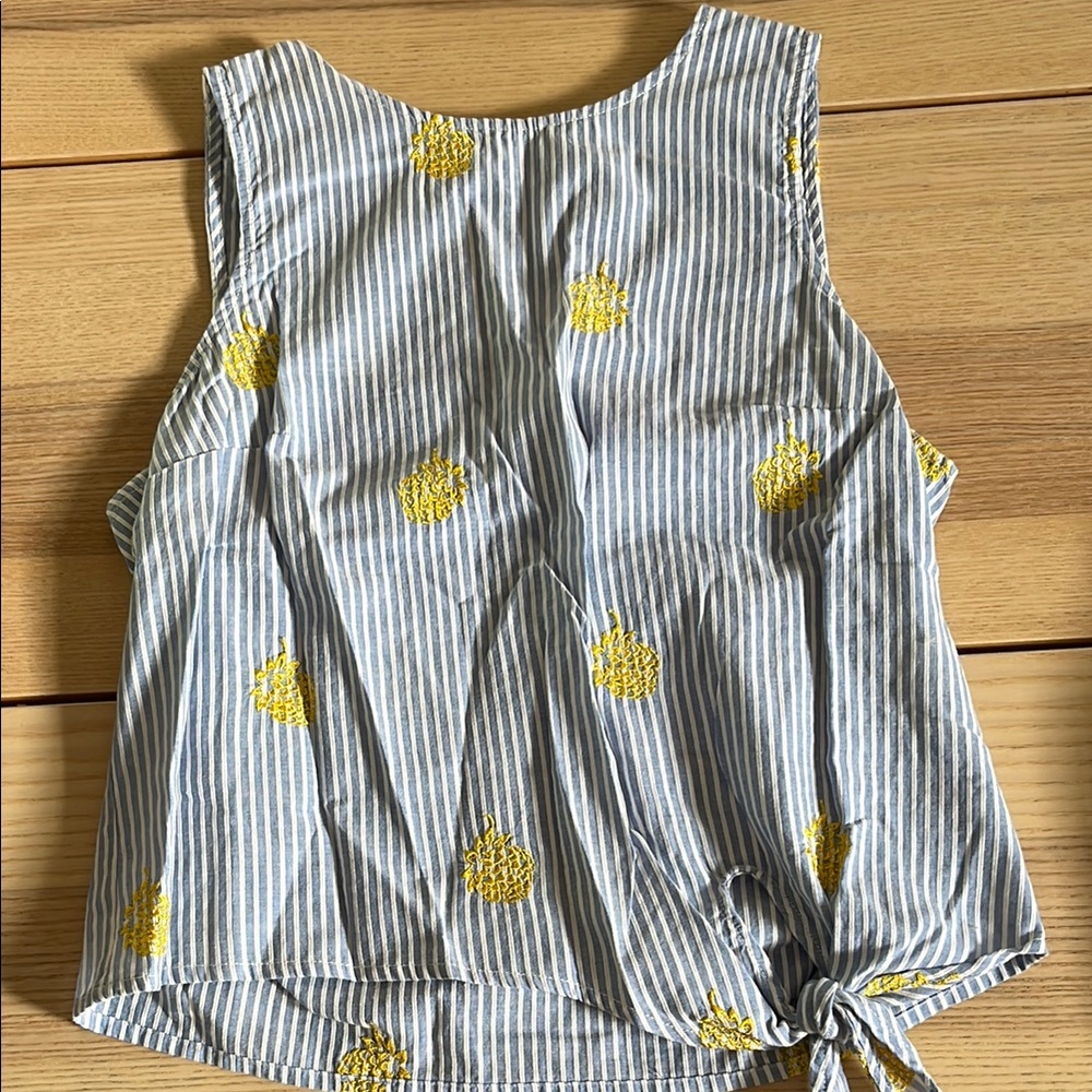 J. Crew Blue and Yellow Striped Sleeveless Top